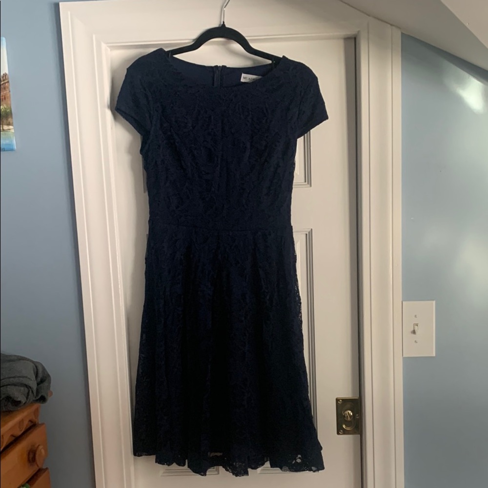Elegant Navy Lace Dress